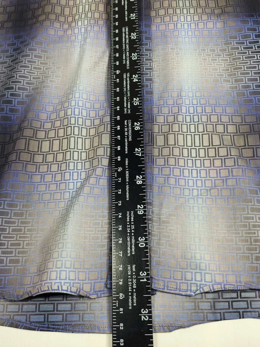 Tailored Fit Geometric Dress Shirt - Blue Gray
